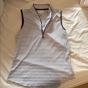Striped Sleeveless Golf Shirt